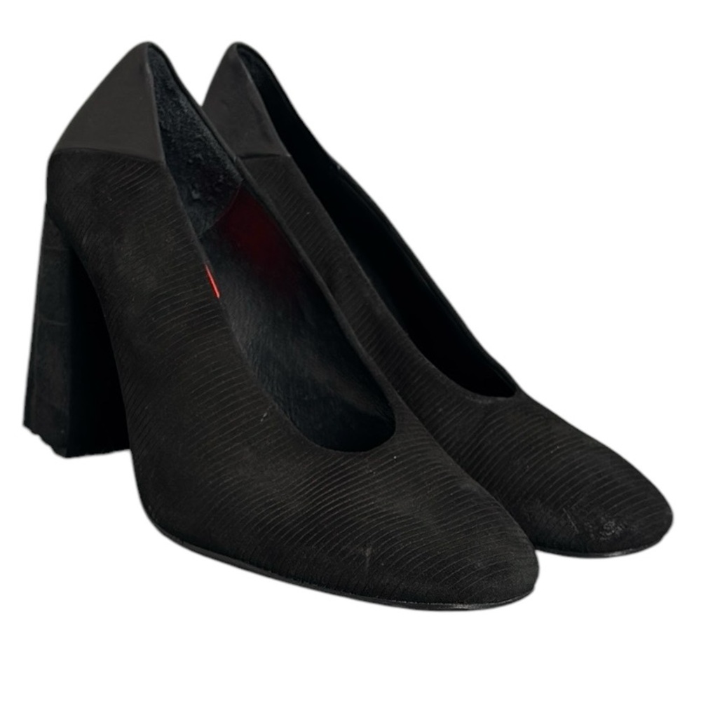 Free People Take Heart Block Heel Elegant Black Women's Shoes NWT Suede Leather - Picture 9 of 9